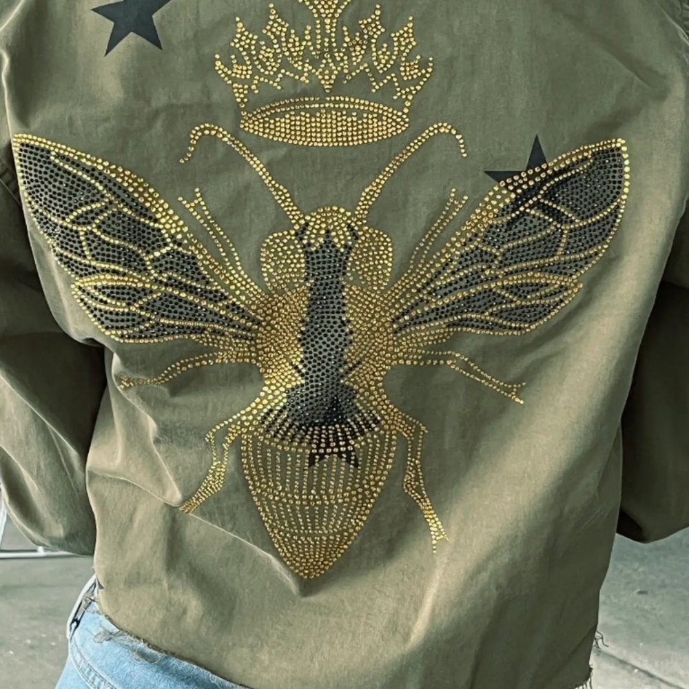 Moving forward designs cropped military button up jacket